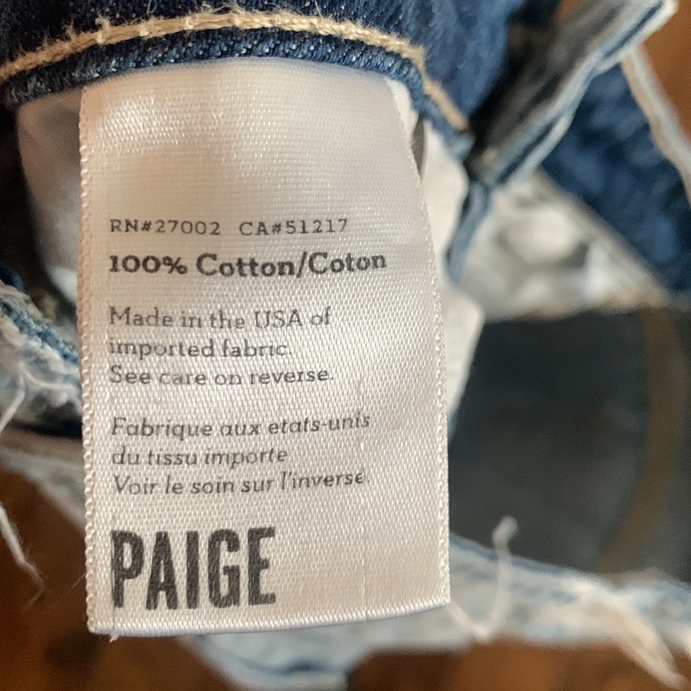 Paige destructed light colored jean shorts - Picture 6 of 10